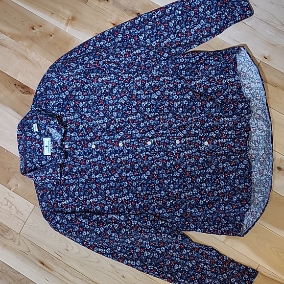 XXL 100% Cotton Corderoy Floral Button Up Shirt Dainty Southern Pines - Picture 5 of 6